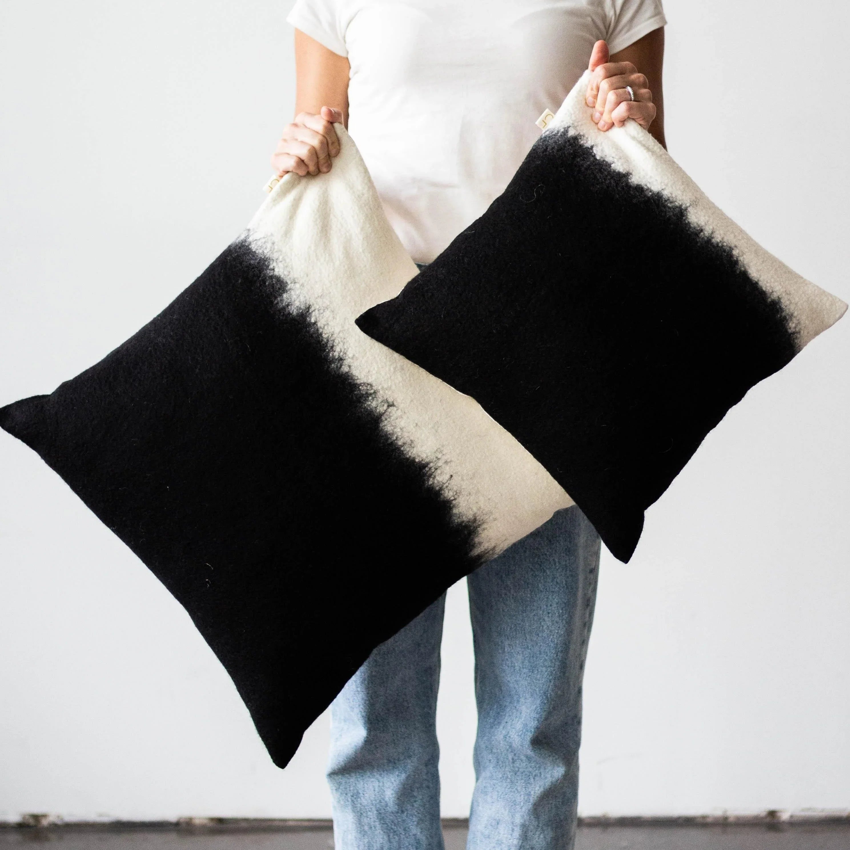 Eclipse Dip-Dyed Organic Wool Throw Pillow Kanju Interiors