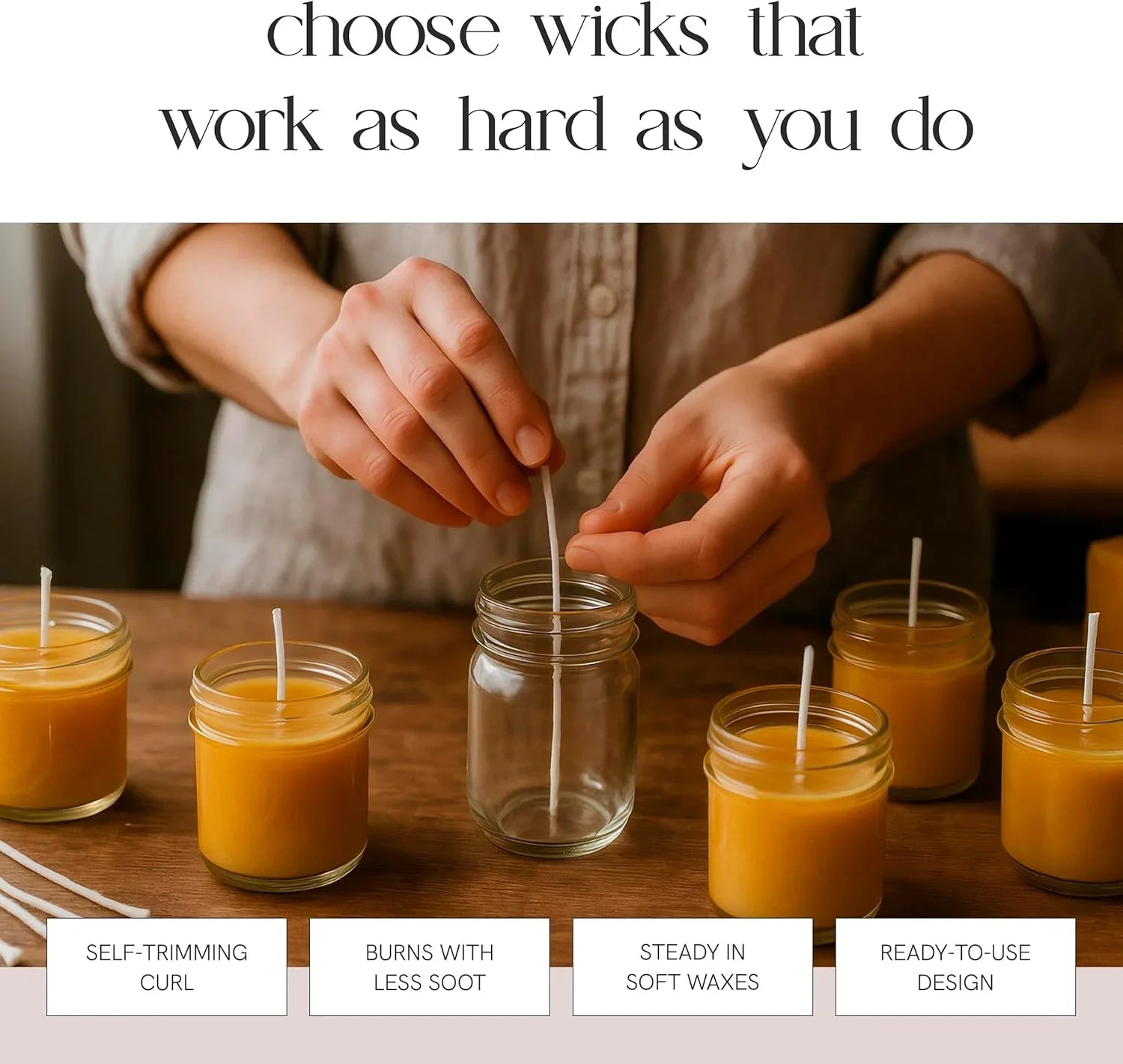 ECO Wicks, 6" Length Pack of 100 EAP Innovations