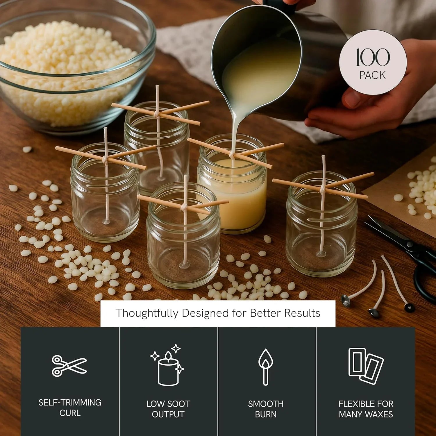 Eco Wicks, 6" Length Pack of 100 - House Of Avana