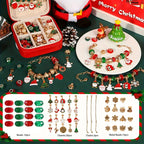 [Christmas Jewelry Kit] Christmas DIY Bracelet Making Kit | Elegant Red Green Charm Beads Jewelry Craft Gift House Of Avana