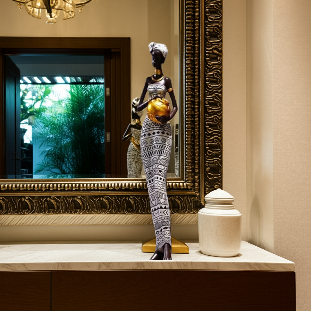 Handcrafted Tribal Lady Sculpture House Of Avana