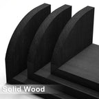 Floating Shelves Wall Mounted, Solid Wood Shelves Wall Bookshelves Set Of 3 For Bedroom, Living Room, Bathroom, Kitchen - Black House Of Avana