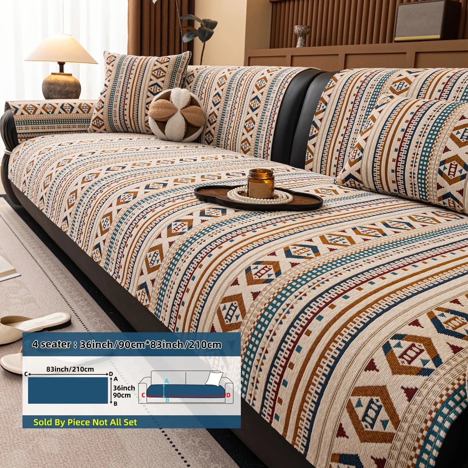 Sofa Cushion - Non-slip Chenille Geometric Multi-size