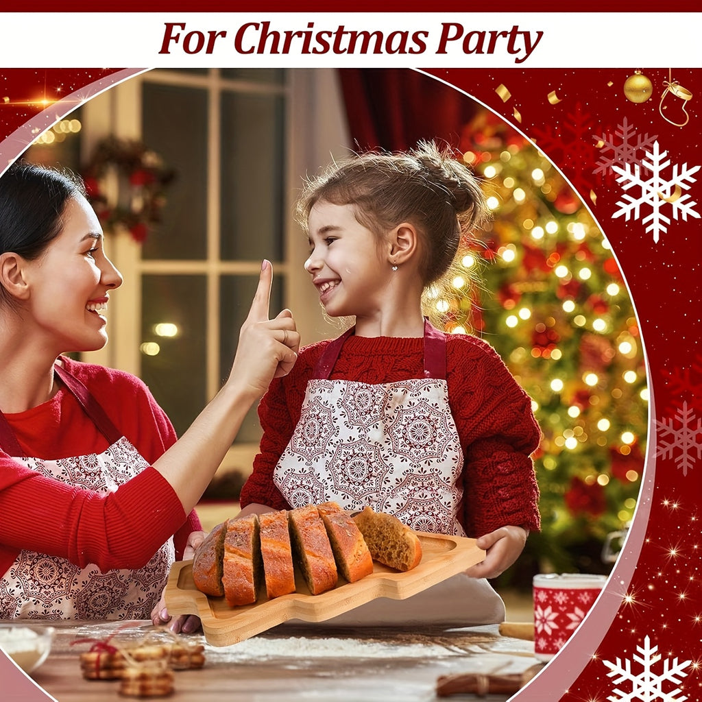 1 Set Christmas Plates, 2pcs Christmas Charcuterie Boards, Christmas Tree and Reindeer Shaped Trays, Party Plates, Wooden Snack Platters, Cute Gift, Christmas Tree Platter for Christmas Parties, Christmas, Party Gatherings House Of Avana