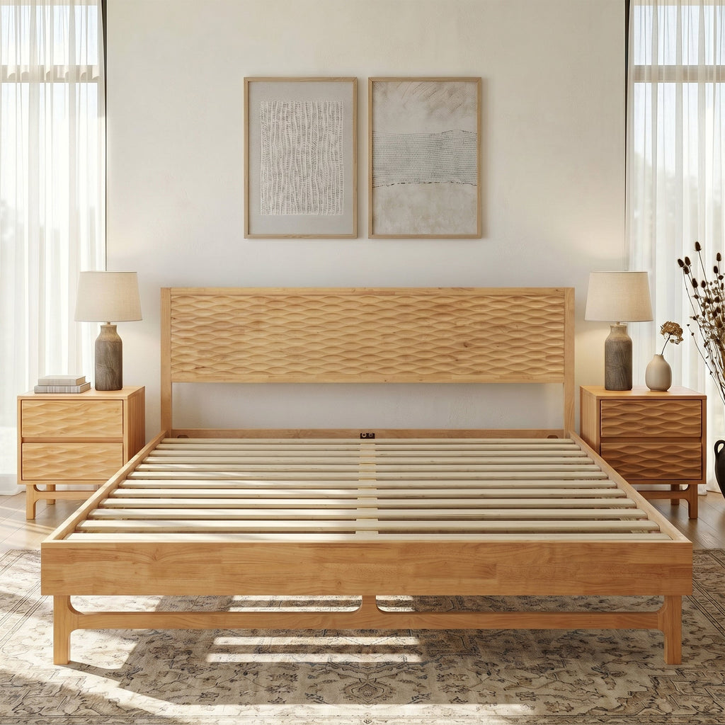 Elara Solid Wood Bed Frame