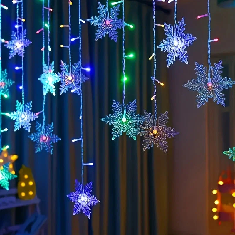 1pc 96LED Snowflake Lights, 8 Modes Twinkle Fairy Icicle String Light, USB Christmas Decorations Light, Perfect for Indoor Christmas & Easter Halloween Party Decorations, Perfect Gift for Christmas, Birthday, New Year, Usb Li House Of Avana