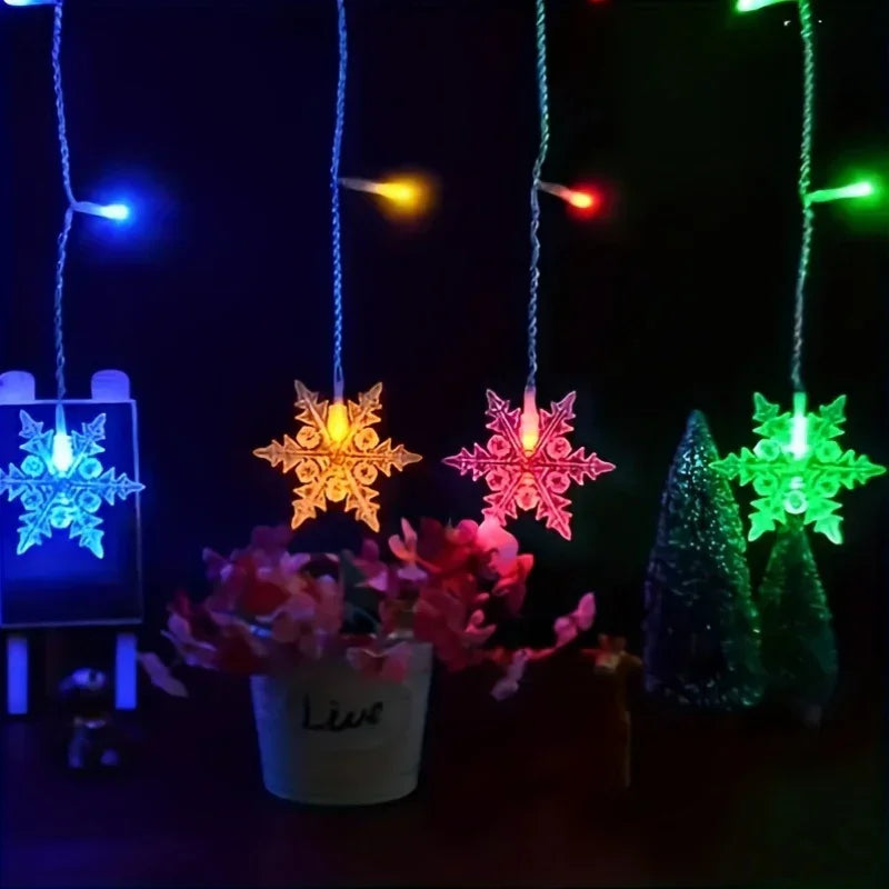 1pc 96LED Snowflake Lights, 8 Modes Twinkle Fairy Icicle String Light, USB Christmas Decorations Light, Perfect for Indoor Christmas & Easter Halloween Party Decorations, Perfect Gift for Christmas, Birthday, New Year, Usb Li House Of Avana
