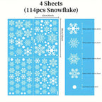114pcs Electrostatic Snowflake Window Clings - Reusable, Static-Adhesive White Snowflakes for Christmas & Winter Door Decorations, Snowflake Ribbon Wired, Easy to Apply and Remove, No Residue Left House Of Avana