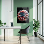 Elegant Betta Fish Flow – Colorful UV Glass Wall Art with Fluid Fin Design-KAFCD080 Peony Atelier