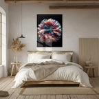Elegant Betta Fish Flow – Colorful UV Glass Wall Art with Fluid Fin Design-KAFCD080 Peony Atelier