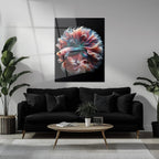 Elegant Betta Fish Flow – Colorful UV Glass Wall Art with Fluid Fin Design-KAFCD080 Peony Atelier