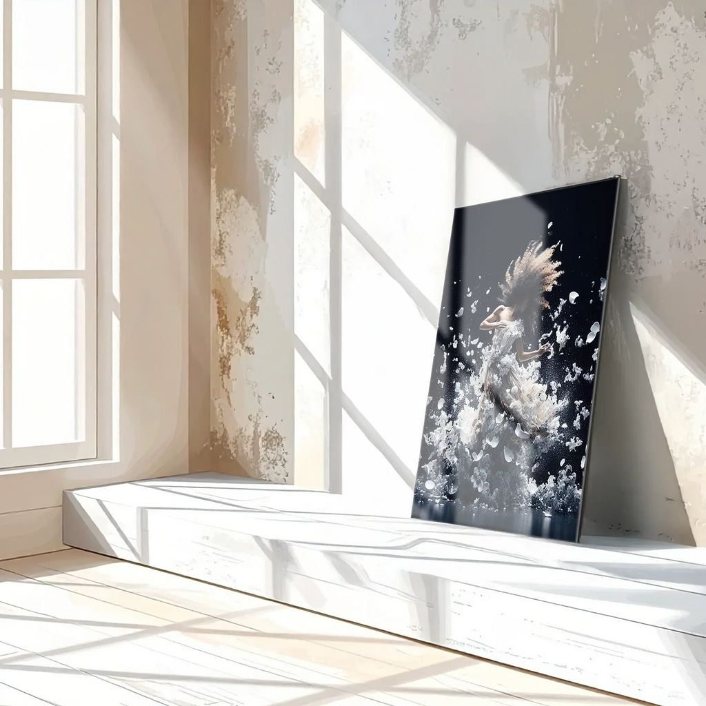 Elegant Floral Dance Explosion – UV Printed Glass Wall Art - KAFCD103 Peony Atelier