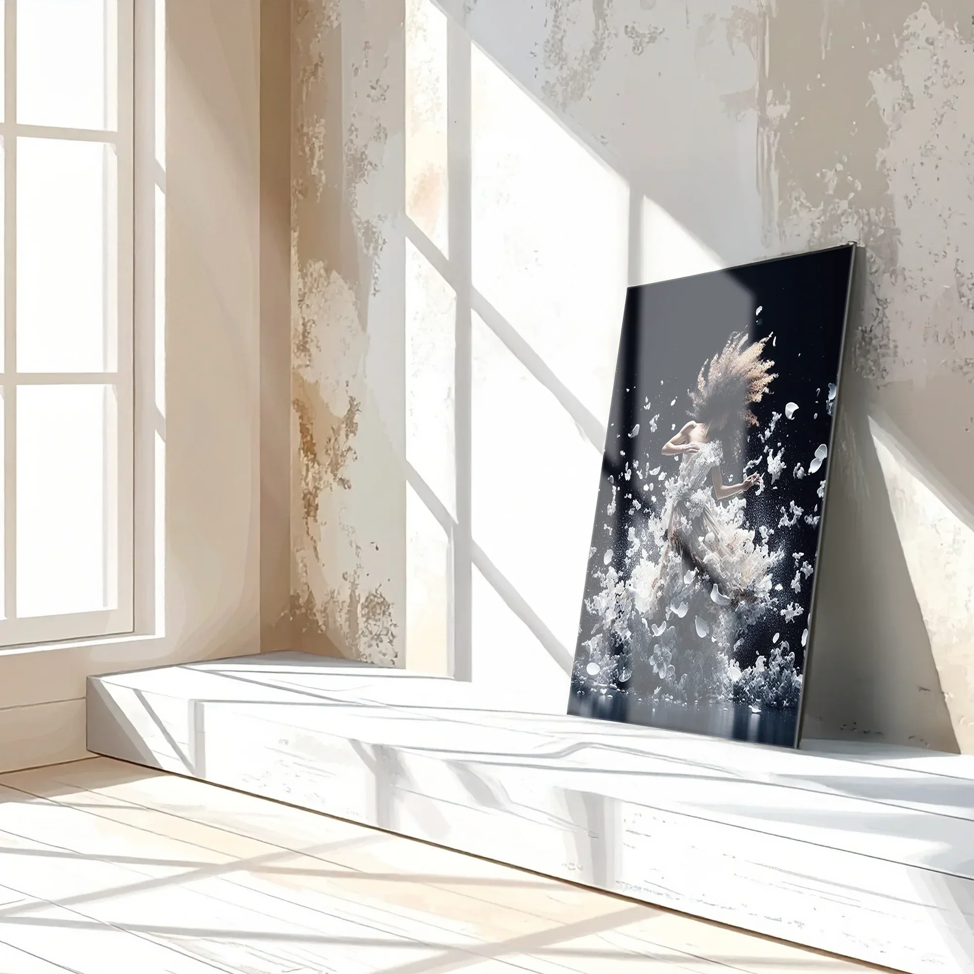 Elegant Floral Dance Explosion – UV Printed Glass Wall Art - KAFCD103 Peony Atelier