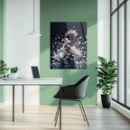 Elegant Floral Dance Explosion – UV Printed Glass Wall Art - KAFCD103 Peony Atelier