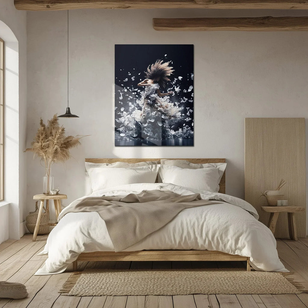 Elegant Floral Dance Explosion – UV Printed Glass Wall Art - KAFCD103 Peony Atelier