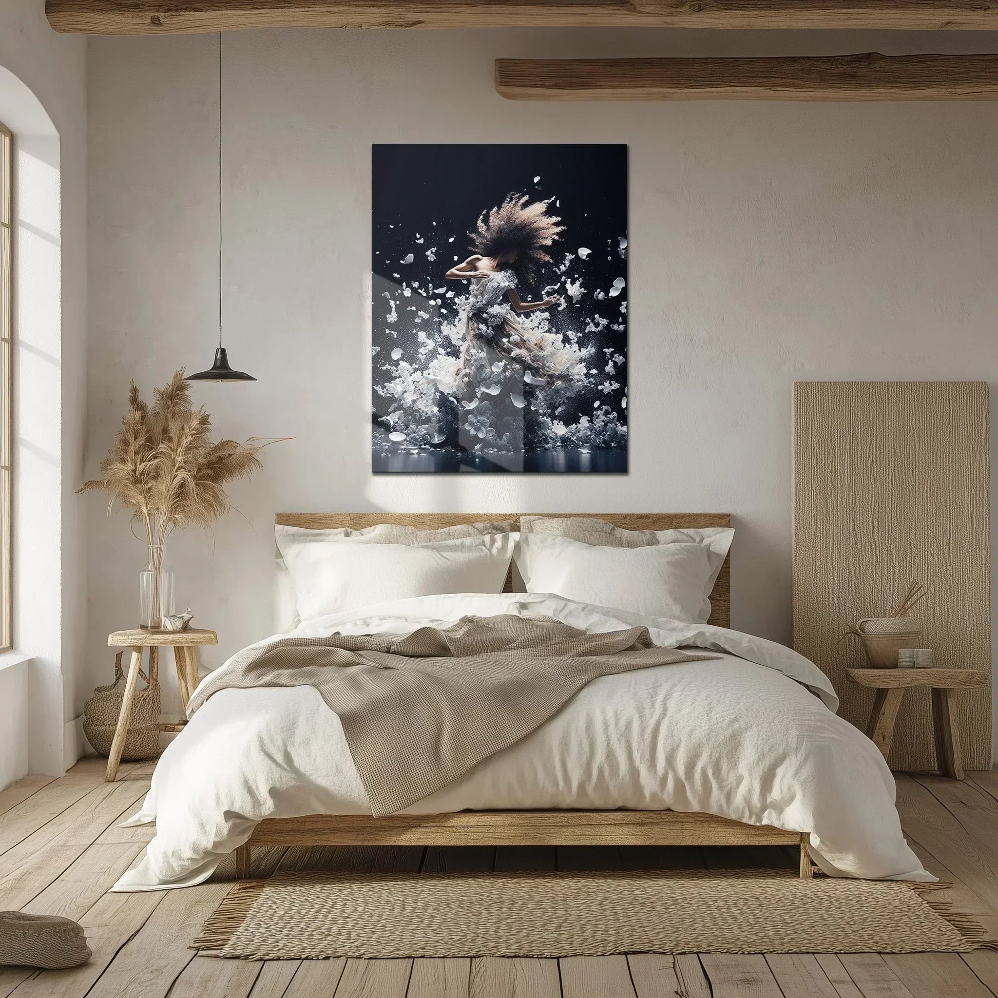 Elegant Floral Dance Explosion – UV Printed Glass Wall Art - KAFCD103 Peony Atelier