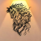 Elegant Line Art Horse Metal Wall Decor - House Of Avana