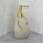 Elegant Marble Texture Resin Soap Dispenser, Manual Pump - Reusable Bathroom Liquid Dispenser Bottle for... - House Of Avana [[SKU:HOA-BAT-408-A]]