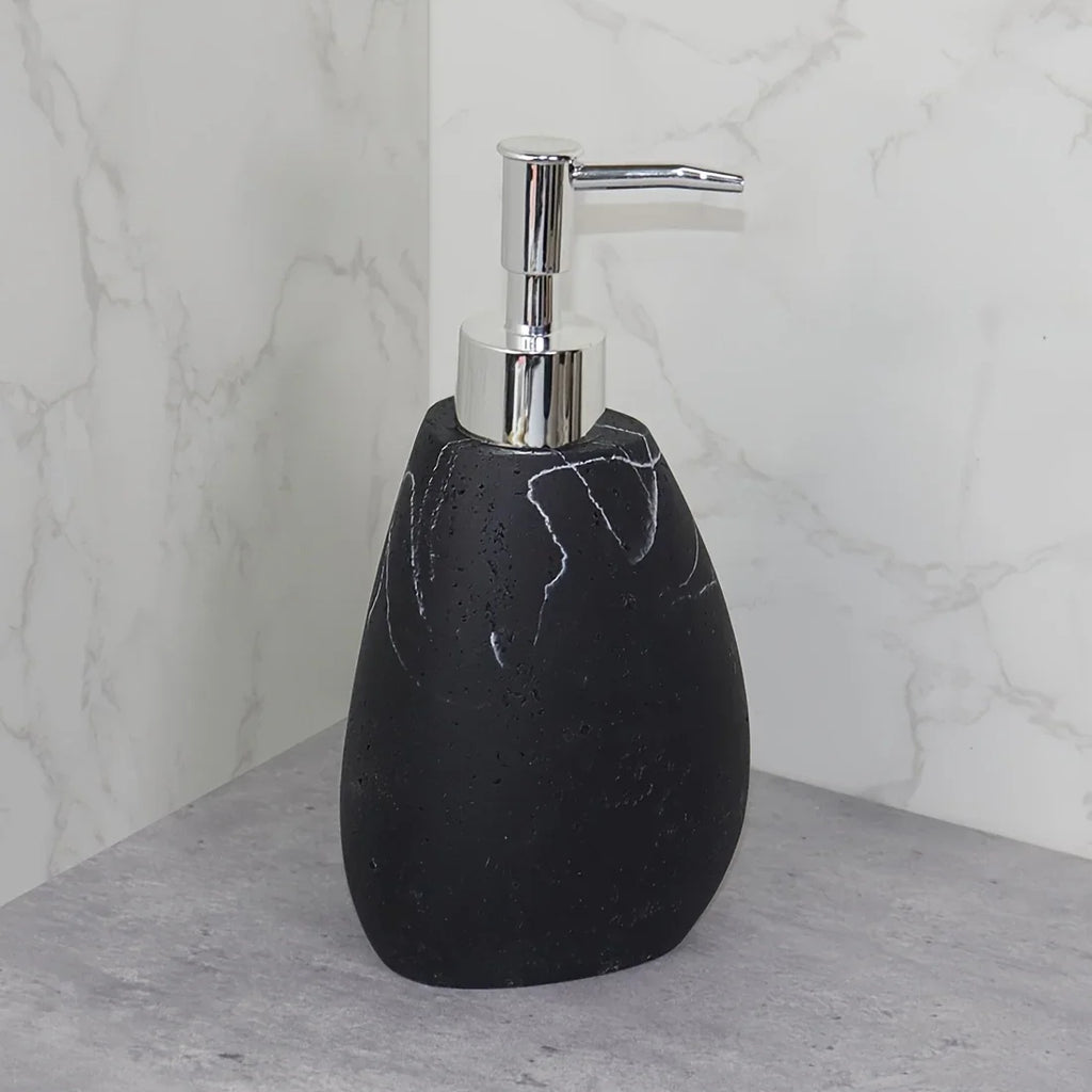 Elegant Marble Texture Resin Soap Dispenser, Manual Pump - Reusable Bathroom Liquid Dispenser Bottle for... - House Of Avana