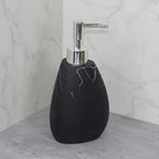 Elegant Marble Texture Resin Soap Dispenser, Manual Pump - Reusable Bathroom Liquid Dispenser Bottle for... - House Of Avana
