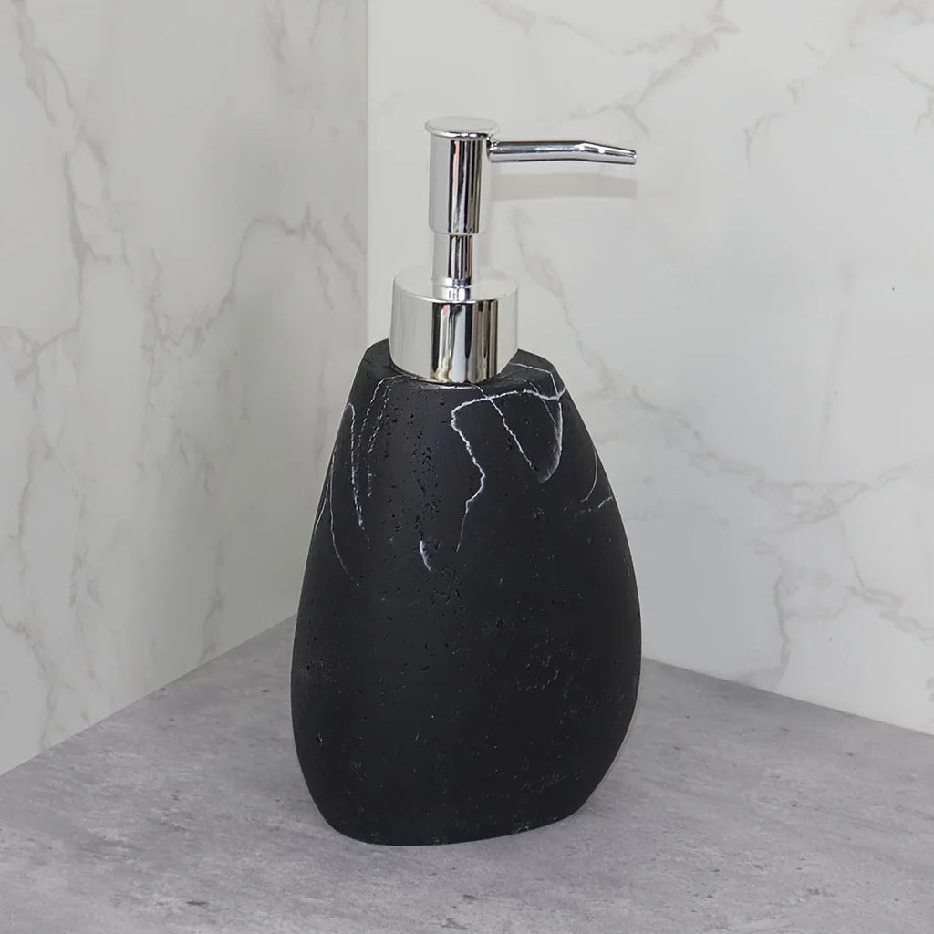 Elegant Marble Texture Resin Soap Dispenser, Manual Pump - Reusable Bathroom Liquid Dispenser Bottle for... - House Of Avana [[SKU:HOA-BAT-408]]