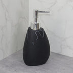 Elegant Marble Texture Resin Soap Dispenser, Manual Pump - Reusable Bathroom Liquid Dispenser Bottle for... - House Of Avana [[SKU:HOA-BAT-408]]