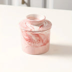 Elegant Marble-textured Ceramic Butter Dish with Lid - Waterproof, Heat-resistant, Ideal for Serving... - House Of Avana
