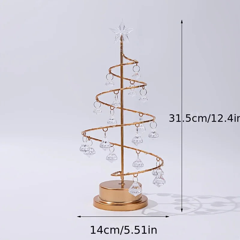 Elegant Metal Christmas Tree with Warm White & - Freestanding /Outdoor Holiday Decoration, Sturdy Base & Crystal Ornaments, Durable Metal for Festive or, No Control, Easy Assembly, Ideal Gift for Modern or Traditional Decor ( House Of Avana