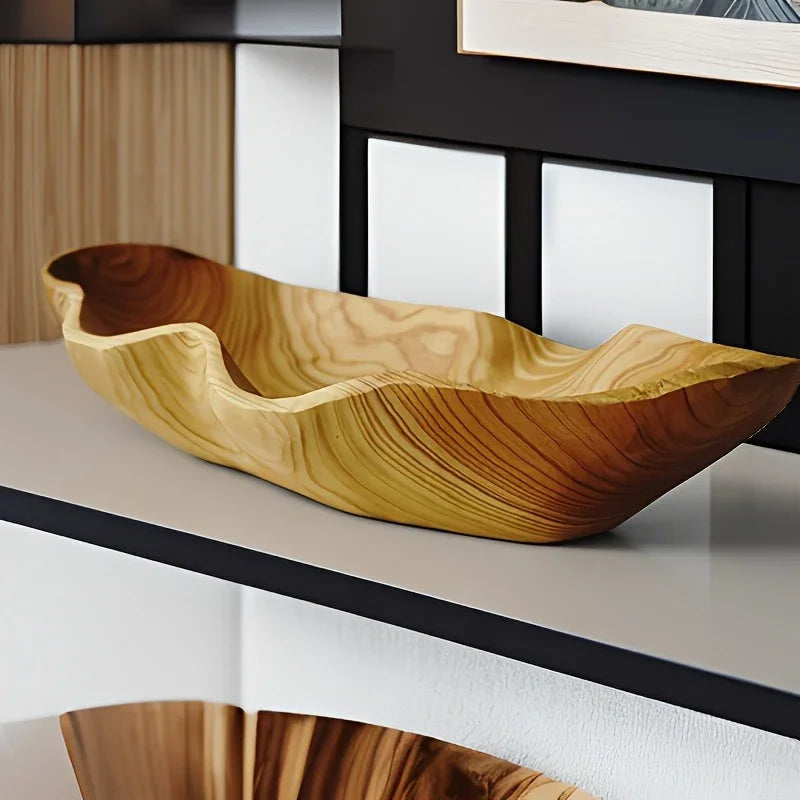 Elegant Solid Wood Tray - Perfect for Fruits, Snacks and Keys | Ideal for Kitchen and Dining Room Decor,... - House Of Avana