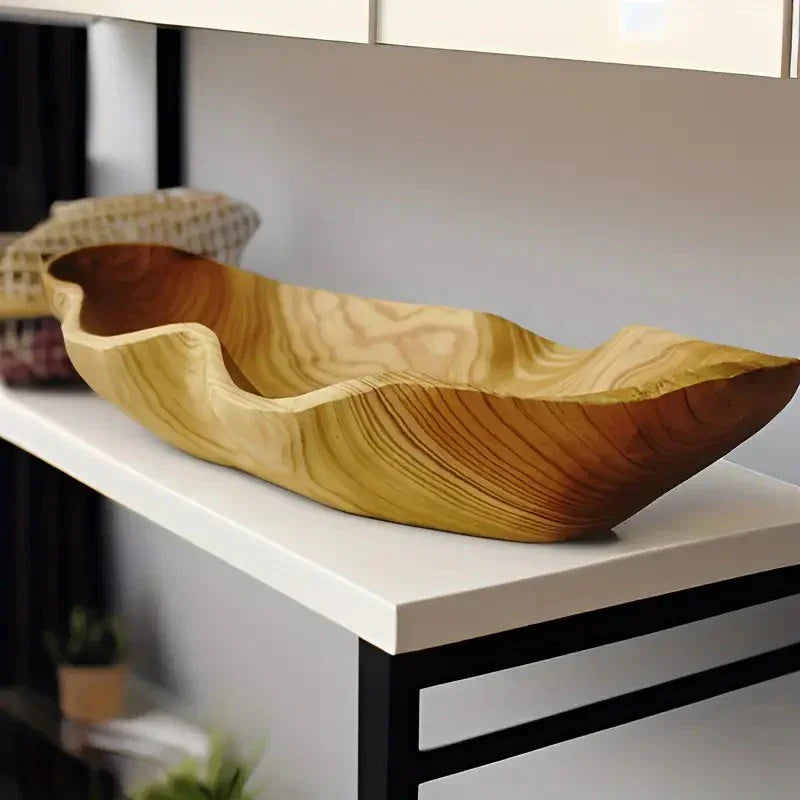 Elegant Solid Wood Tray - Perfect for Fruits, Snacks and Keys | Ideal for Kitchen and Dining Room Decor,... - House Of Avana