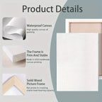 White abstract flower canvas art, framed in wood, ready to hang - House of Avana