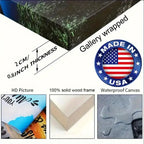 White abstract flower canvas art, framed in wood, ready to hang - House of Avana