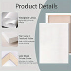 White abstract flower canvas art, framed in wood, ready to hang - House of Avana