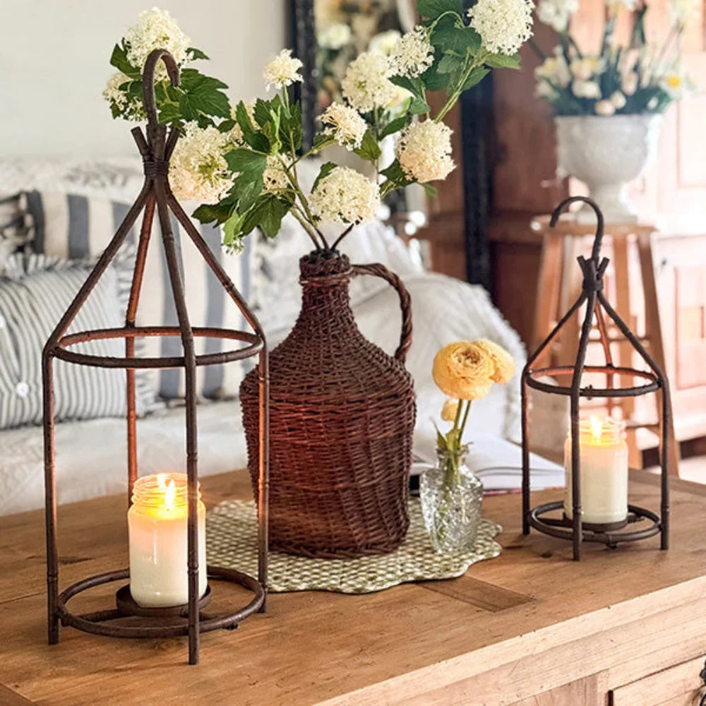 Vintage Inspired Open Cage Candle Lanterns, Set of Two Decor Steals