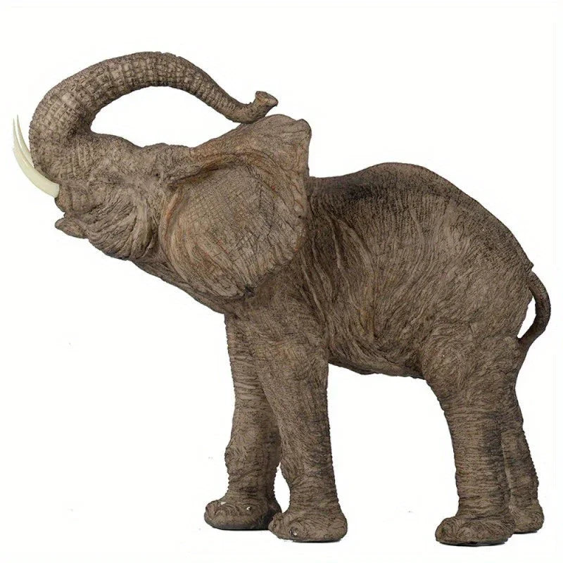 15x8x12" Tai Polyresin Elephant Accent, Trumpeting - House Of Avana