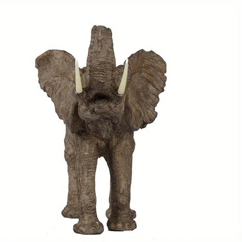 15x8x12" Tai Polyresin Elephant Accent, Trumpeting - House Of Avana