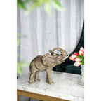 15x8x12" Tai Polyresin Elephant Accent, Trumpeting - House Of Avana