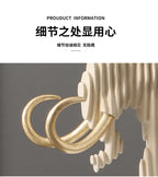 Elephant Figurine - Abstract Striped Decor, alternate view - House Of Avana