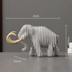 Elephant Figurine - Abstract Striped Decor, alternate view - House Of Avana