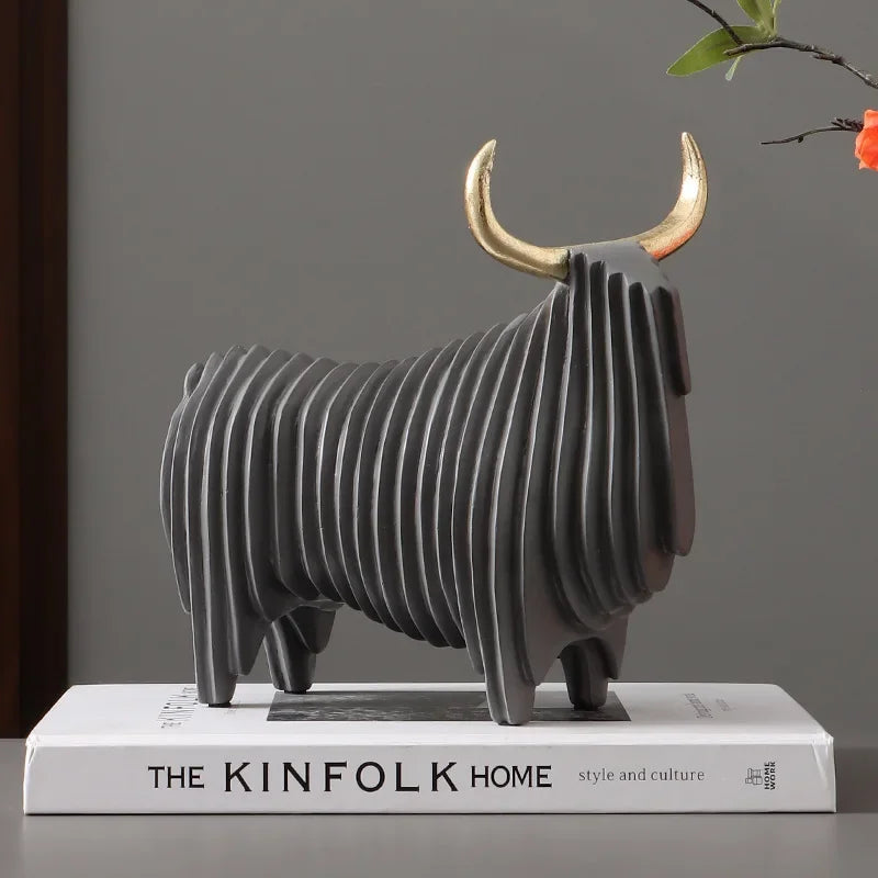 Elephant Figurine - Abstract Striped Decor, detail shot - House Of Avana