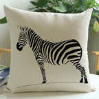 Wild Animal Style Decorative Cushion African Zebra Elephant Giraffe Cushion Square Throw Pillows Cotton... - House Of Avana
