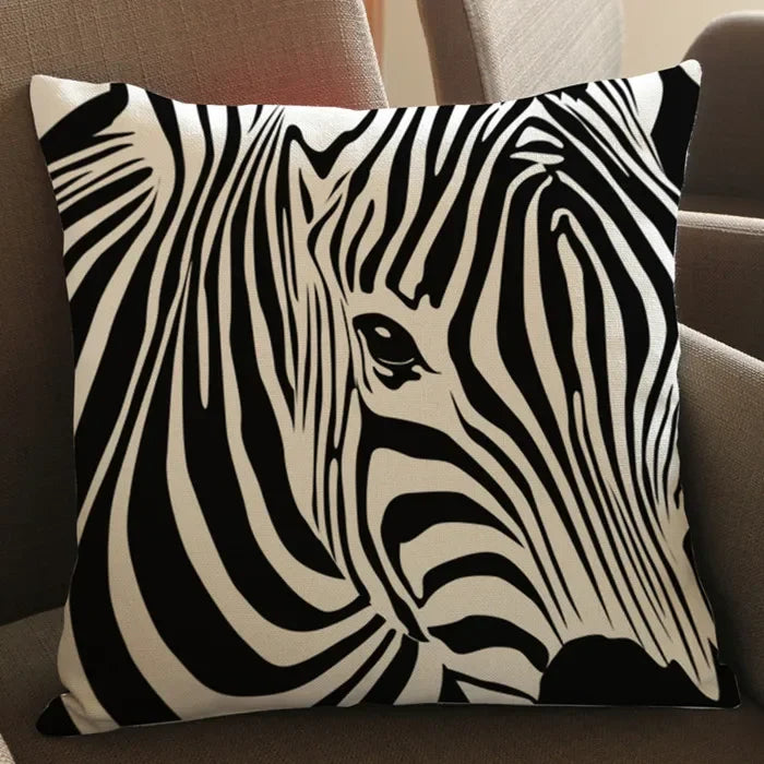 Wild Animal Style Decorative Cushion African Zebra Elephant Giraffe Cushion Square Throw Pillows Cotton... - House Of Avana