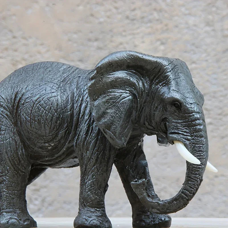 Lifelike Elephant Figurine Sculpture - Exquisite Resin Wild Animal Decor for Living Room, Desktop & Wine Cabinet Display with Realistic Details and Vibrant Colors - House Of Avana