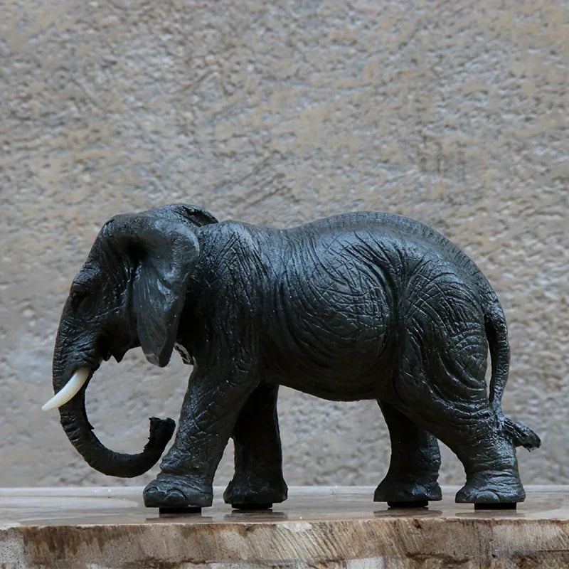 Lifelike Elephant Figurine Sculpture - Exquisite Resin Wild Animal Decor for Living Room, Desktop & Wine Cabinet Display with Realistic Details and Vibrant Colors - House Of Avana