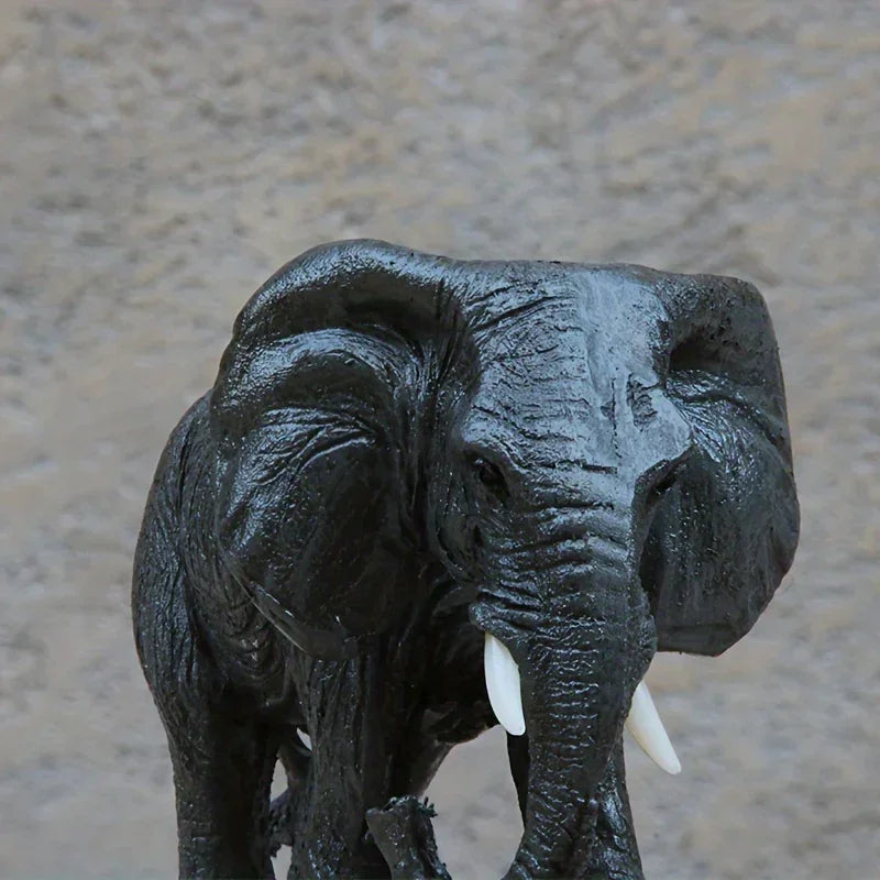 Lifelike Elephant Figurine Sculpture - Exquisite Resin Wild Animal Decor for Living Room, Desktop & Wine Cabinet Display with Realistic Details and Vibrant Colors - House Of Avana