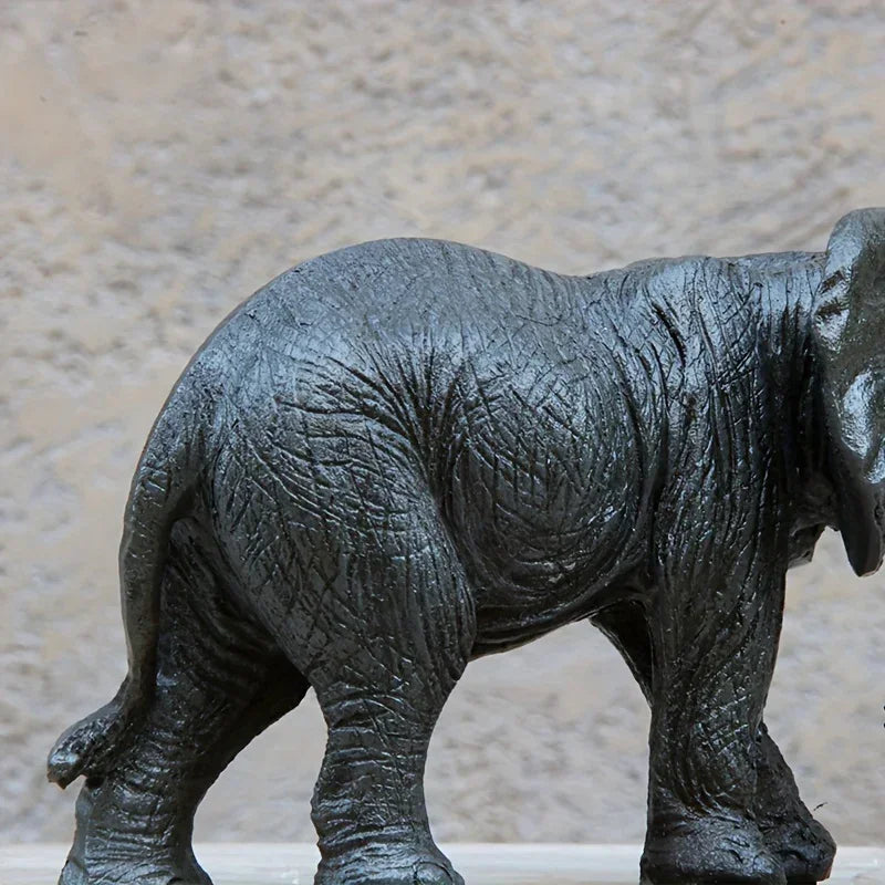 Lifelike Elephant Figurine Sculpture - Exquisite Resin Wild Animal Decor for Living Room, Desktop & Wine Cabinet Display with Realistic Details and Vibrant Colors - House Of Avana