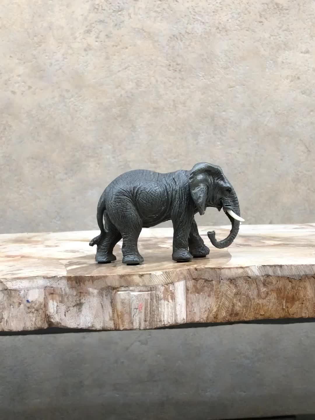 Lifelike Elephant Figurine Sculpture - Exquisite Resin Wild Animal Decor for Living Room, Desktop & Wine Cabinet Display with Realistic Details and Vibrant Colors - House Of Avana