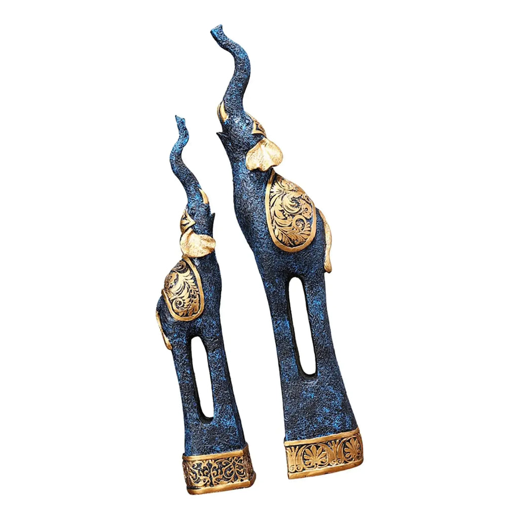 S Elephant Statues Resin Elephant Figurine Animal Sculpture Animal Sculpture Ornaments for Dorm - House Of Avana