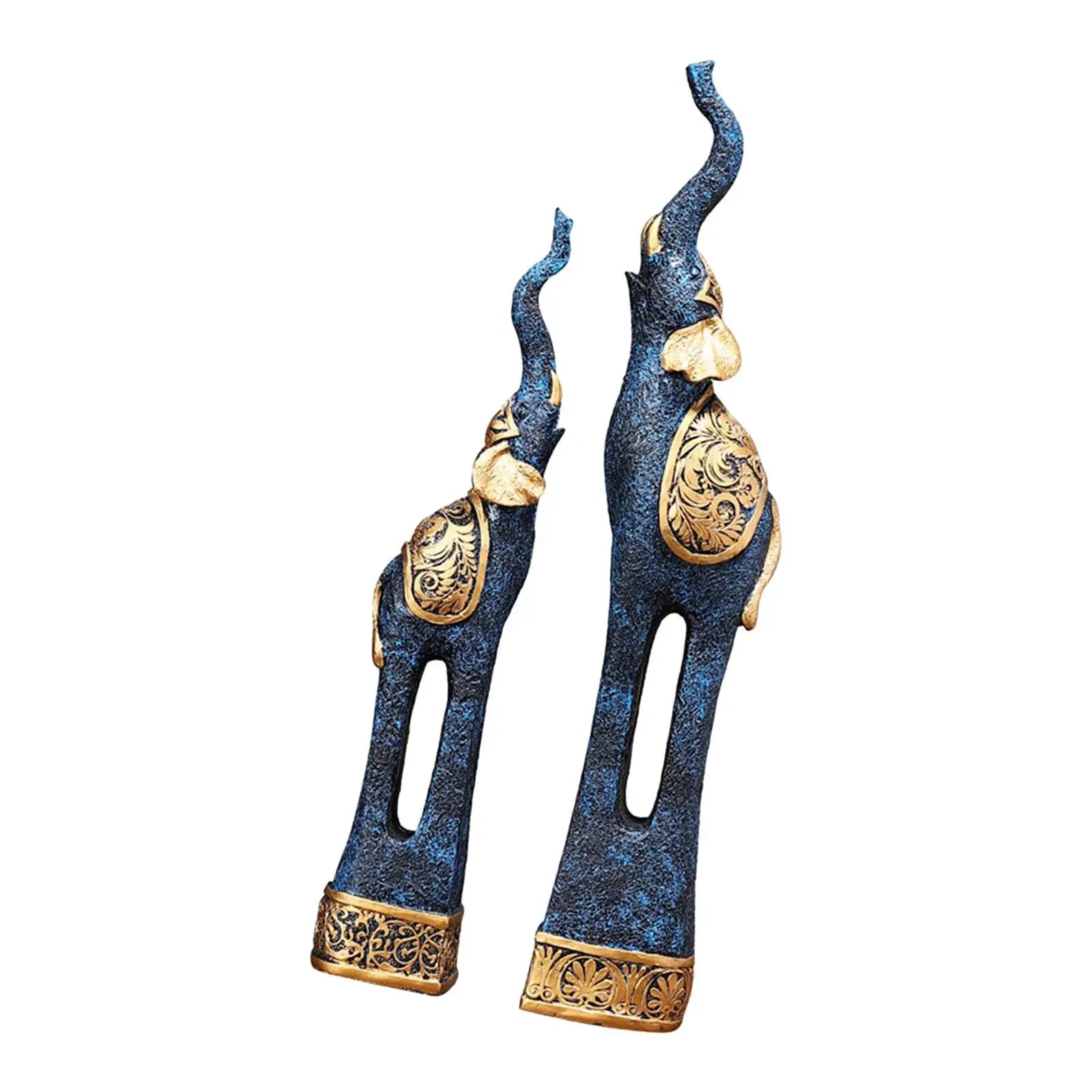 S Elephant Statues Resin Elephant Figurine Animal Sculpture Animal Sculpture Ornaments for Dorm - House Of Avana