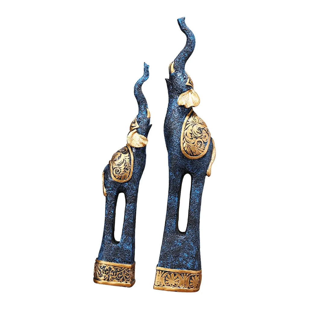 S Elephant Statues Resin Elephant Figurine Animal Sculpture Animal Sculpture Ornaments for Dorm - House Of Avana